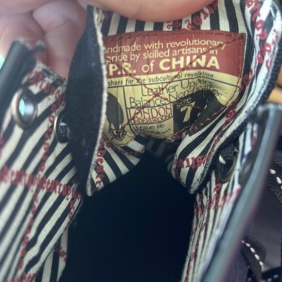 London Underground Joe Blake lugged sole leather lace up ankle boots sz 7.5 - Picture 9 of 10